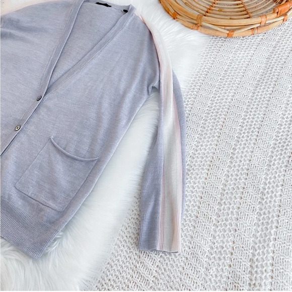 ATM Schoolboy Wool Cardigan Sweater Gray - Picture 10 of 15